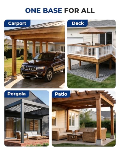 2PCS 8x8 Post Base Brackets for Deck Fence Pergola - size: 8x8