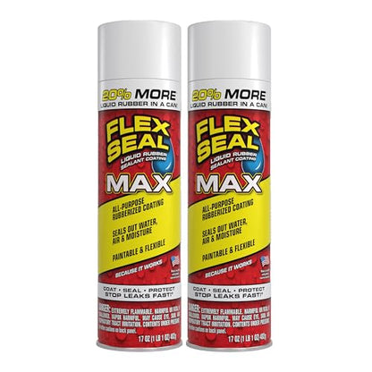 Flex Seal Spray Rubber Sealant Coating, Waterproof, White, 17 oz, 2-Pack - color: White, size: 17 oz (Pack of 2)