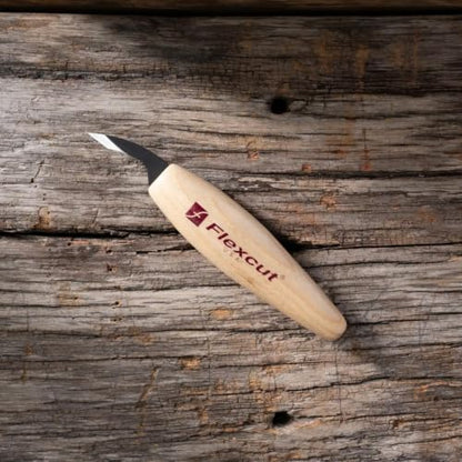 FLEXCUT Wood Carving Knives | Fine Detail Knife | Honed and Polished 1095 High Carbon Steel Blade | KN35 | Made in the U.S.A. - style: Fine Detail Knife, 1/2 Inch