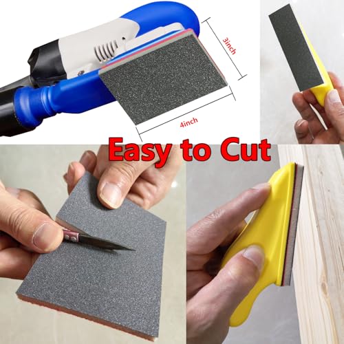 FOWOK 70pcs Sanding Sheet, 14pcs Sanding Sponge, one 3”x 4” Hand Sand Block