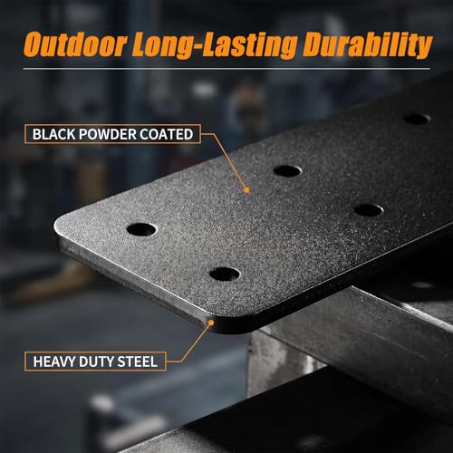 4 PCS T Post Timber Brackets,Heavy Duty 12"x8" Post to Beam Connector - color: T Shape