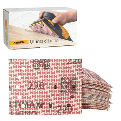 Mirka Ultimax Ligno 3x4 in 220 Grit Wood Sanding Sheets Hook & Loop 50 Pack - size: Grit 220