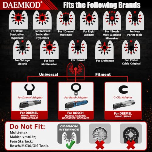 55PCS Oscillating Saw Blades, Multitool Blades for Metal Wood