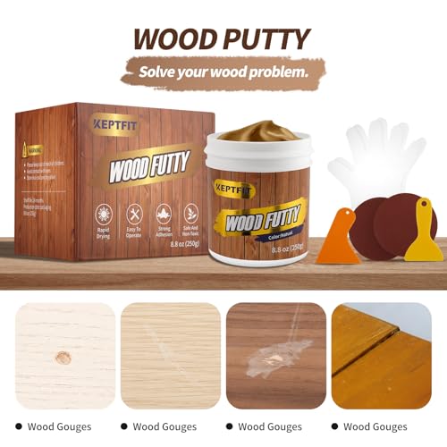 Natual Wood Filler - 9.87oz Paintable & Stainable Wood Repair Putty for Furniture - Quick Repair for Broken & Defective Wood (Natural) - color: Natural