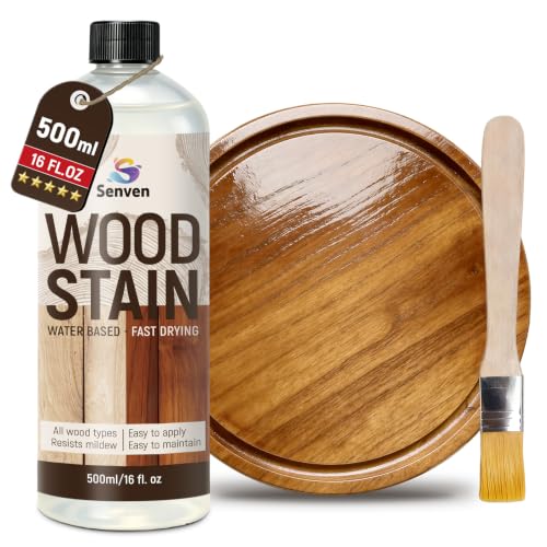 SENVEN Wood Stain, Polyurethane Clear Wood Stain 1000ml/35oz Clear-Stain for Woods, Furniture, Cabinet, Fast Drying Woods-Stain, Protective Wood Finish Wood-Stains, Water Based Wood-Stains Sealer - color: Clear, size: 35 Fl Oz