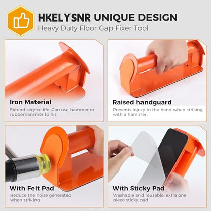 Floor Gap Fixer Tool for Hardwood, Vinyl Plank, Laminate with Rubber Mallet