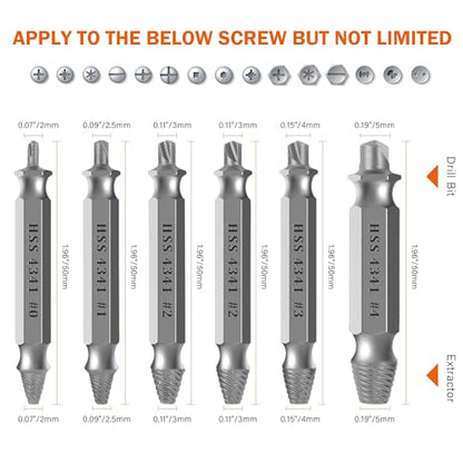 KENDO 6PC HSS Tap Extractor Set Broken Tap Remover Tool - style: 6-PC