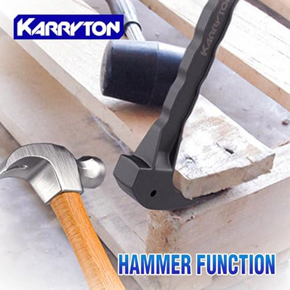 4-Piece Heavy-Duty Pry Bar Set – 12" & 10" Utility Claw Pry Bars, 15" Flat Pry Bar, 8" End Cutting Pliers | CR-V Steel Nail Puller Tool with Hammer-Function & Ergonomic Grip