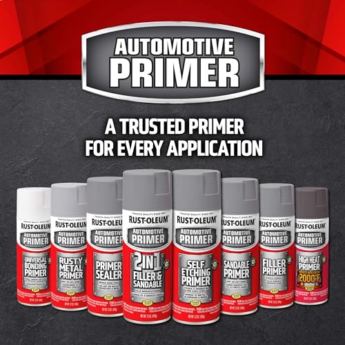 Rust-Oleum 260737 Automotive Sandable Primer Spray, 12 oz, White - color: White, size: 12 fl oz (Pack of 1)
