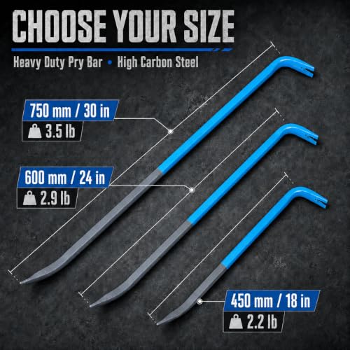24 Inch 60 cm Heavy Duty Pry Bar Nail Puller Gray Blue - size: 24 Inch / 60 cm
