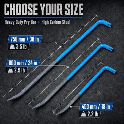 24 Inch 60 cm Heavy Duty Pry Bar Nail Puller Gray Blue - size: 24 Inch / 60 cm