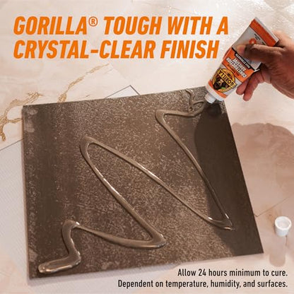 Gorilla Max Strength Construction Adhesive, Clear Glue, 2.5 oz, 2-Pack - size: 2.5oz, style: 2 Pack