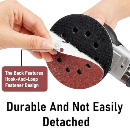 100Pcs 5 Inch Sanding Discs 120 Grit, FOKATY Medium Hook and Loop Sandpaper for Primer Sanding & Wood Finishing, 8-Hole Dustless for Random Orbital Sander - style: 120G-100pcs