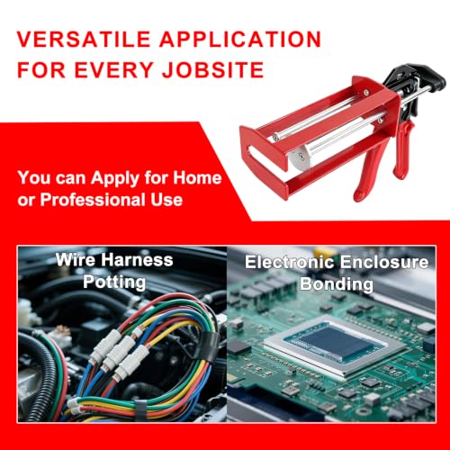 250mL 10:1 Epoxy Gun for 8.45 oz 10:1 Dual Cartridges, Manual 2-Part Adhesive Dispensing Tool for Two-Component Adhesives