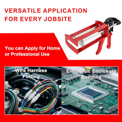 250mL 10:1 Epoxy Gun for 8.45 oz 10:1 Dual Cartridges, Manual 2-Part Adhesive Dispensing Tool for Two-Component Adhesives