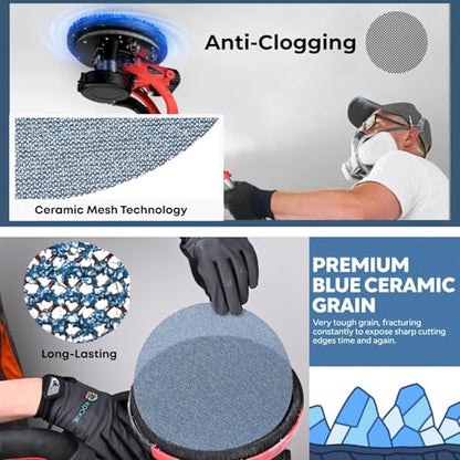 25 Pcs 9 Inch Ceramic Mesh Sanding Disc for Drywall Sander 60 Grit - style: 60Grit