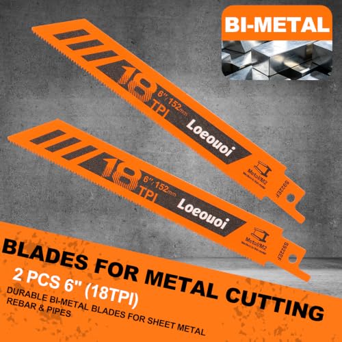 10-Piece Reciprocating Saw Blades, 6 & 8 Inch Wood & Metal Cutting
