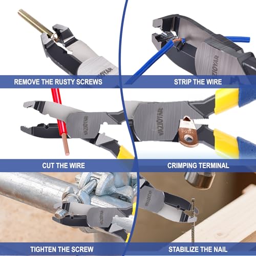 Multi-Function Screw Extractor Pliers, Non-Slip Screw Removal Tool, Extracts Stripped, Broken, Rusted Screws, Screw Pliers for Tightening, Loosening and Gripping Nuts and Bolts，Wire pliers