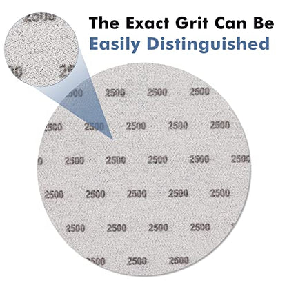 6 Inch 25 PCS 2500 Grit Sanding Disc Wet Dry Sandpaper Hook Loop Sand Paper - style: Grit 2500