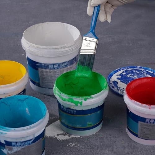Bates 4 Pack Vibrant Plastic Handle Paint Brushes - Stain & Furniture Brushes for Painting Walls - color: Vibrant Plastic Handle, size: 4 Pack, 1.5", 2", 2.5", 3"
