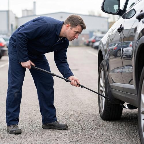 Under Vehicle Inspection Mirror – 8" LED, 180° Adj., Telescoping Handle