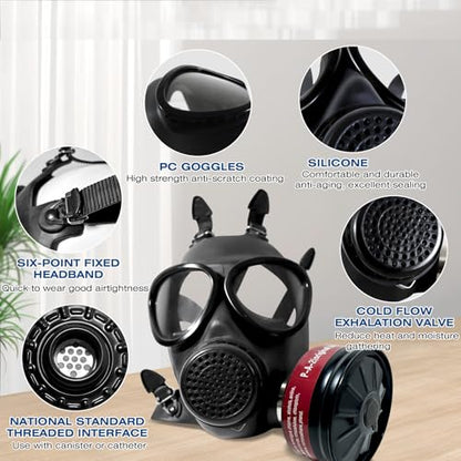 Reusable Full Face Cover Set,Used for Spray Paint,Chemical,Epoxy Resin,Industrial,Grinding and Other Work Protection
