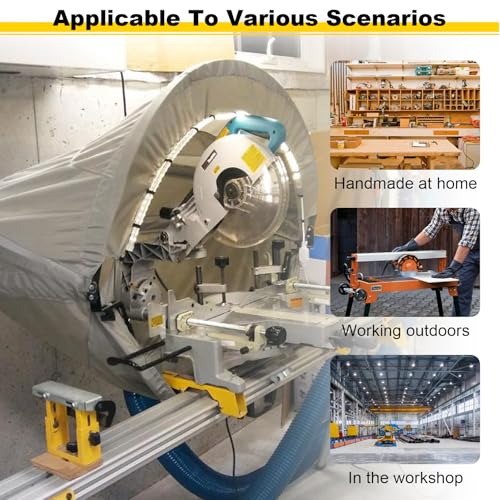 Miter Saw Dust Hood with Light, Chop Saw Collector Attachment