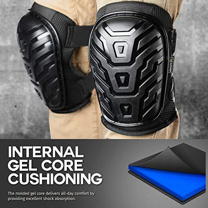 Elite Wear Heavy Duty Protective Knee Pads, Thick Foam & Gel Cushion