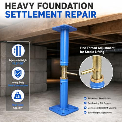 Jack Posts Crawlspace for Leveling Permanent - 16.5-30in House Floor Jacks - size: 16.5-30 inches