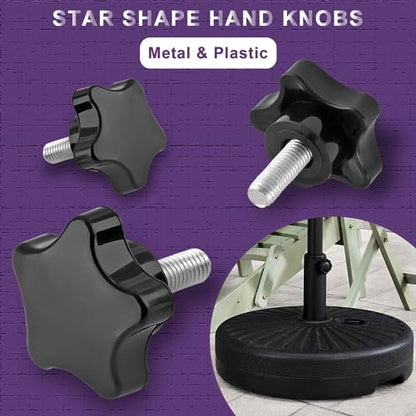M8 x 20mm Thread Star Knobs, 6 Pieces - size: M8 x 20mm (6 pcs), style: Star Handle