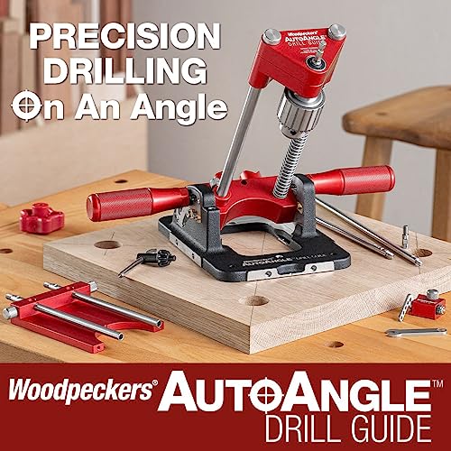Woodpeckers AutoAngle Drill Guide, Deluxe, The Ultimate Portable Drill Guide, Angled Drilling From Vertical to 40°