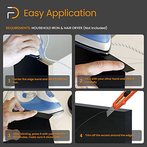Furndiy Birch 2" x 50' Roll Pre-Glued Wood Veneer Edge Banding, Iron on Edge Band, Hot Melt Adhesive, Real Wood Edge Tape, Veneer Edging for Easy Furniture Restoration, Smooth Surface, Based in USA