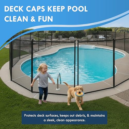 Pool Fence Hole Caps for 1-Inch Poles, Putty, 25 Pack - color: Putty