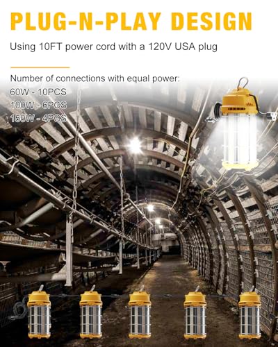 LED Temporary Work Light 150W 19500LM 5000K Construction Light - color: 150W