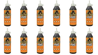 Gorilla Original Waterproof Polyurethane Glue, 18 ounce Bottle, Brown, (Pack of 12)