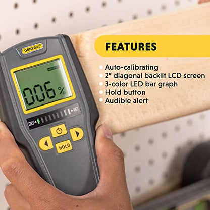 General Tools Digital Moisture Meter MMD7NP - Humidity Sensor- Pinless and Non-Invasive - size: Pinless
