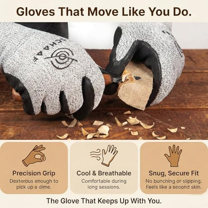 Schaaf Tools Cut Resistant Gloves, Durable, Flexible, Level 5 Cut Protection for Wood Carving and Woodworking - size: X-Large