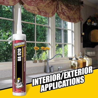 Titebond UA 920 Sealant, Dark Bronze – Urethane Acrylic Elastomeric Caulk, Crackproof & Flexible, UV Resistant, Paintable in 1 Hour, Interior & Exterior Use – 10.1 Oz, 87031 - color: Dark Bronze