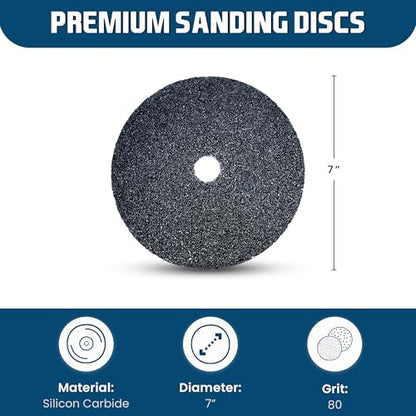 Benchmark Abrasives 7 Inch Sanding Discs Silicon Carbide Resin Fiber Grinding Disc for Grinding, Stripping on Wood, Fiberglass, Metal, 7” Arbor Angle Grinder Sanding Disc, 25 Pack - 80 Grit - style: 80 Grit