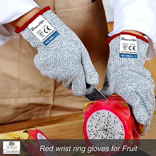 Dowellife Cut Resistant Gloves Food Grade Level 5 Protection, Safety Kitchen Cuts Gloves for Oyster Shucking, Fish Fillet Processing, Mandolin Slicing, Meat Cutting and Wood Carving. (X-Large-2 Pairs) - size: X-Large (Pack of 2), style: Original
