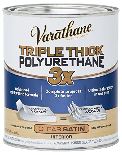 Varathane Triple Thick Polyurethane Satin Wood Finish - size: 1 Quart (Pack of 1), style: Satin