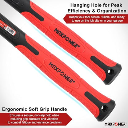 MAXPOWER 3-Piece Hammer Set, 5LB Dead Blow, 16oz Rubber & 35mm Soft Mallets - size: 5lb 16oz 35mm