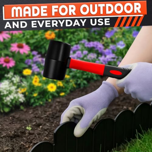 Rubber Mallet Hammer 8 Oz (0.5 lb), Soft Face Non-Marring Head - color: Red