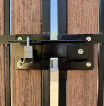 Gate Latch for Wooden Fence, 9 Inch Heavy Duty Fence Gate Latch with Padlock Hole, Outdoor Flip Gate Latch for Wood and Metal Gates, Yard, Shed, Barn