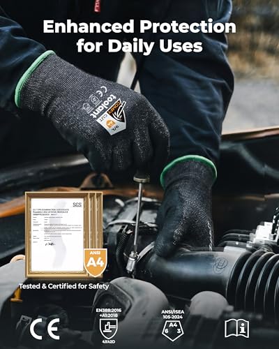 toolant ComfyCut A4 Cut Resistant Work Gloves, 1 Pair, Dark Gray, XX-Large - size: XX-Large