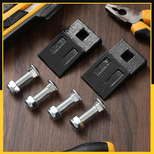 Hicarer 2 Pack 3 Point Auger Cutting Edge with Screw Square Hole Replacement Auger Teeth with Hardware for Most Heavy Duty 3 Point Post Hole Digger