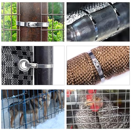 Metal Zip Tie Gun Kit with 200 Pcs 12" Stainless Steel Cable Ties - color: Silver, size: 12 inch (200 pcs) + Tool (0.12-0.47 inch)