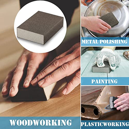 8Pcs 180 Grit Sanding Blocks, Jamiikury Fine Sanding Sponge Washable and Reusable, Wet Dry Sandpaper Sponge for Wood Metal FurniturePaint and Drywall - size: 180 Grits
