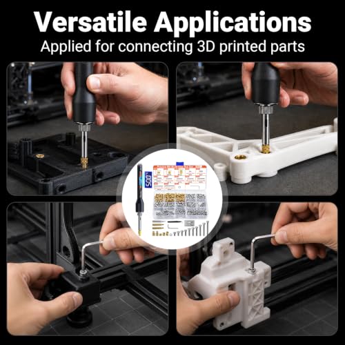 Preciva Heat Set Insert Tool, M4 Threaded Inserts Screw Kit for 3D Printing - size: M4