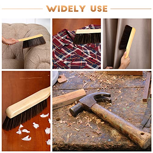 Patelai 2 Pieces Wooden Bench Brushes, Soft Bristles, Long Wood Handle, Brown - color: Brown